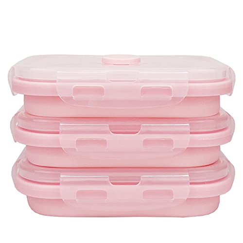 3piece Collapsible Food Storage Containers with Lids
