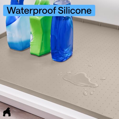 Waterproof Silicone Under Sink Mat with Raised Lip for Kitchen and Bathroom