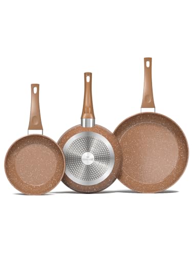 Nonstick Ceramic Frying Pans Skillets Set 8"+9.5"+11"