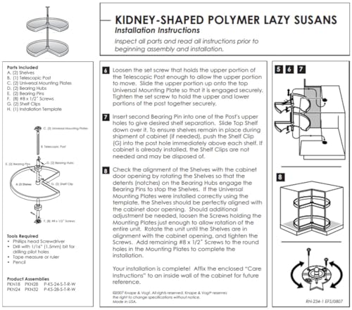 Kidney Shaped Polymer Lazy Susan Cabinet Organizer