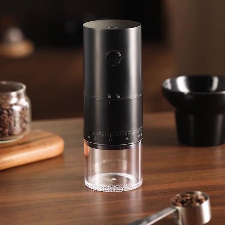 Portable Electric Burr Coffee Grinder with 38 Adjustable Grind Settings (Black)