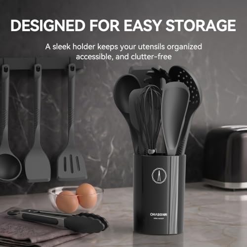 Silicone Cooking Utensils Set (Gray)