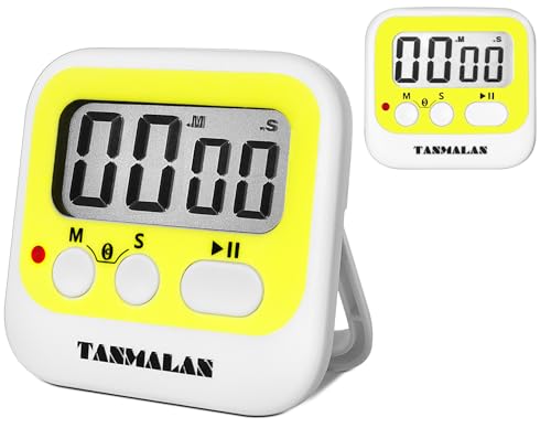Easy to USE Digital Timer Kitchen Timer (Yellow - 2 Pack)