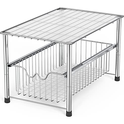 DecoBros Stackable Under Sink Cabinet Sliding Basket Drawer