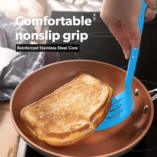 DI ORO Silicone Turner Spatula Set (Blue)