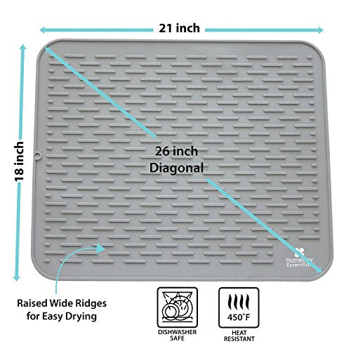 Silicone Dish Drying Mat (Extra Large / Gray)