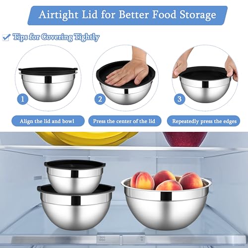Mixing Bowls Set with Airtight Lids