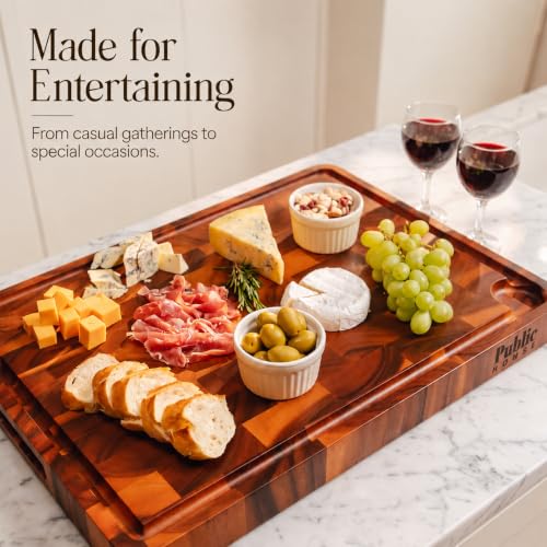Extra Large End Grain Wood Cutting Board (23.2"L x 17"W)