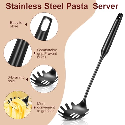 Stainless Steel Spaghetti Spoon and Pasta Tongs Set