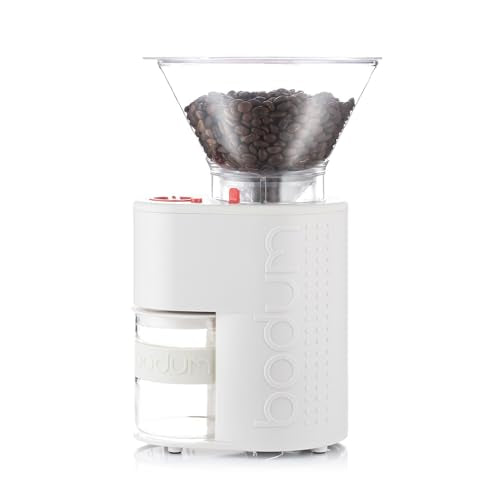 Bistro Electric Conical Burr Coffee Grinder (7.75 oz / White)