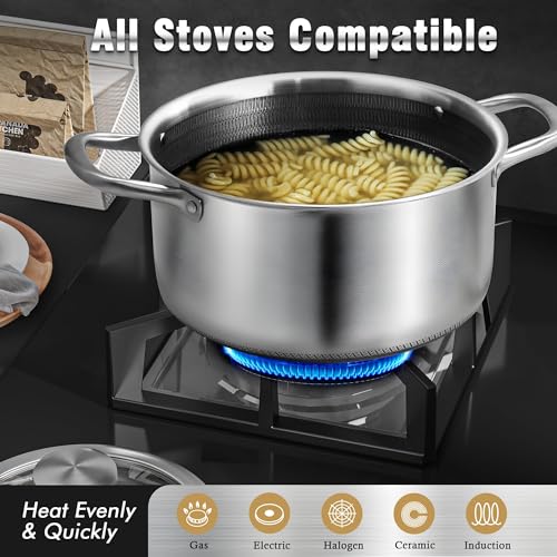 Tri ply Stainless Steel Stockpot with Glass Lid