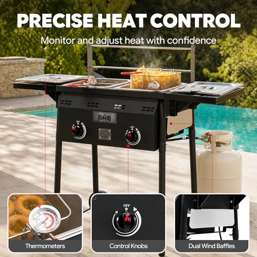 Fish Fryer Set & Cart for Outdoor Cooking