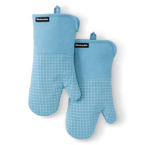 Gourmet Series Gridlines Oven Mitts 2 (Blue Velvet)
