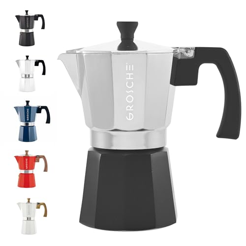 Milano Stovetop Espresso Maker Moka Pot 6 espresso Cup Tuxedo Black (6 espresso cups / Tuxedo, Black)