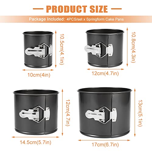 4Pcs Premium Springform Pan Nonstick