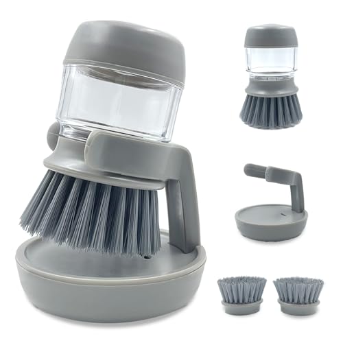 Soap Dispenser with Palm Brush and Drainage Base