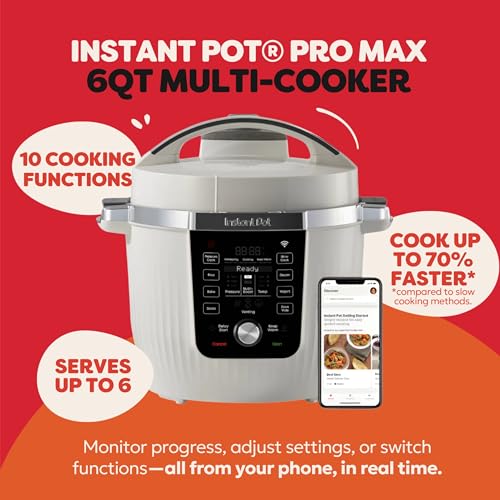 Pro Max WiFi Smart 6 Qt 10‑in‑1Pressure Cooker (White)
