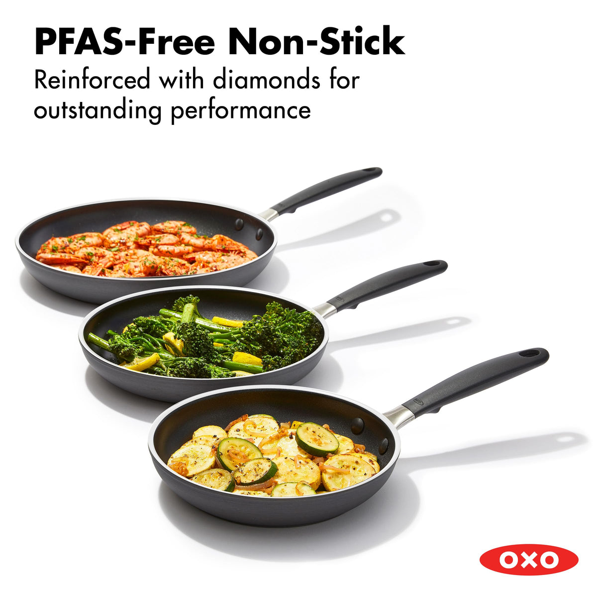 3 Piece Nonstick Frying Pan Set (8", 10" and 12" Frying Pan Skillet Set)