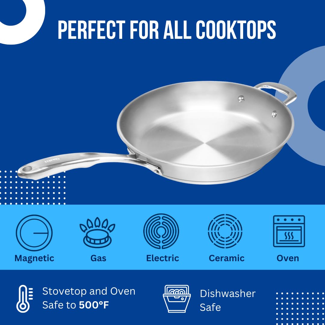 Induction 21 Steel 8 Piece Cookware Set with Ceramic Coated Fry Pans