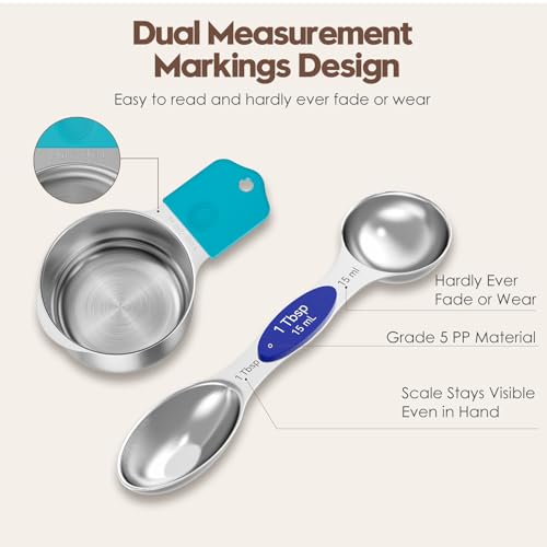 Magnetic Measuring Cups and Spoons Set (Multicolor)