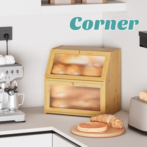 Extra Large Bread Box for Kitchen Counter (Natural / Extra Large)
