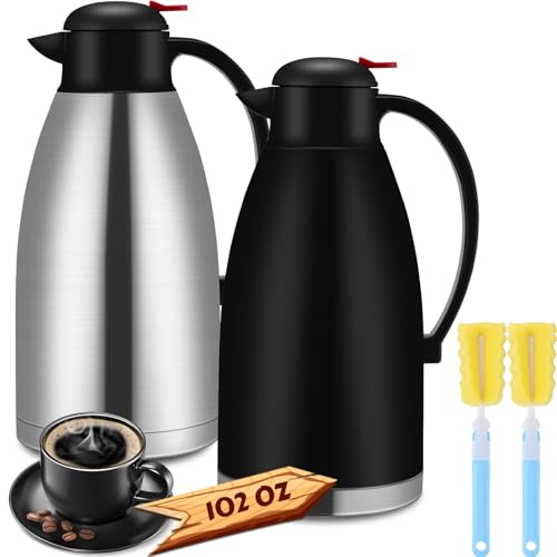 2 Pcs Stainless Steel Thermal Coffee Carafe