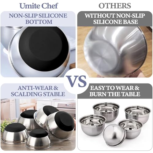 Mixing Bowls with Airtight Lids Set (Black)
