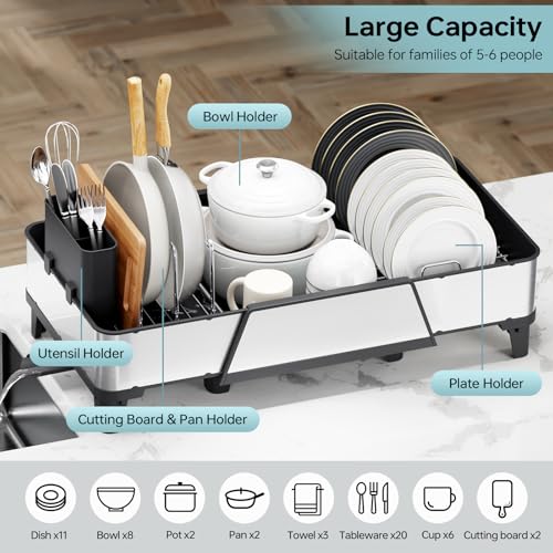 Triple Expandable Dish Drying Rack