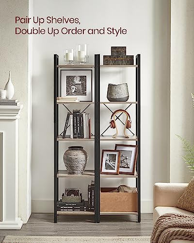 Bookshelf Bookcase with Steel Frame