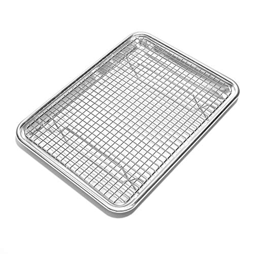 Set of 2) Stainless Steel Baking & Cooling Racks - Cookie Baker's Oven Sheet Pan Wire Rack