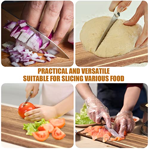12 Packs Wooden Cutting Board Set with Handles Large Kitchen Serving Plain Chopping Board Bulk Gifts for Mom for Vegetables Meat Pizza Cheese Fruit Bread (17 x 6 Inch)