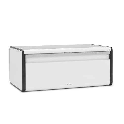 Rectangular Fall Front Bread Box (White)