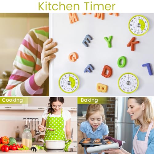 3 Pcs 60 Minute Magnetic Visual Timer Classroom Tool (Yellow)