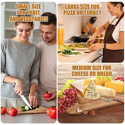 18 Pcs Plain Cutting Board Set with Handles 15 x 7 Inch Laser Engraving Wooden Charcuterie Kitchen Serving Chopping Board Bulk for DIY Housewarming Mother Day (15 x 7 Inch)