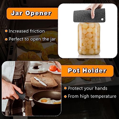 Silicone Trivets Bulk Hot Pads for Kitchen (Gray, Black)