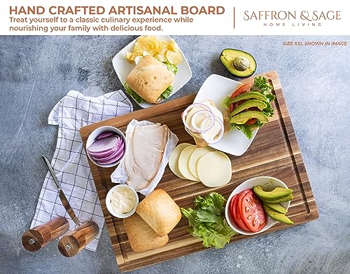 Saffron & Sage Extra Large Wood Cutting Board (23"L x 17"W)
