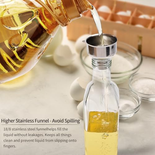 4 Pack 17oz Olive Oil Dispenser Bottles Clear Glass with Pourers