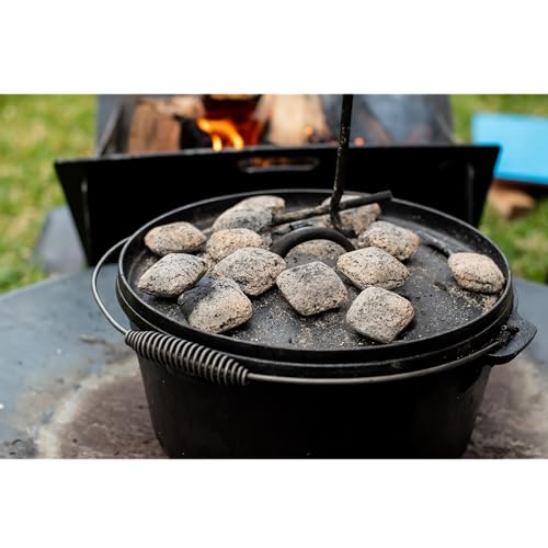 16QT Cast Iron Dutch Oven with Lip Lid & Bail Handle