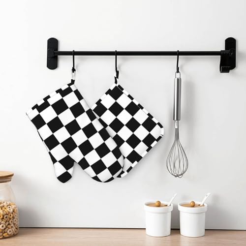 Oven Mitts and Pot Holders Sets Silicone Kitchen Mitts Potholders Heat Resistant 4Pcs Oven Gloves Hot Pads for Kitchen Baking Cooking BBQ Grilling