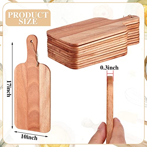 18 Pcs Walnut Wooden Plain Cutting Board Set with Handles (15 x 7 Inch)