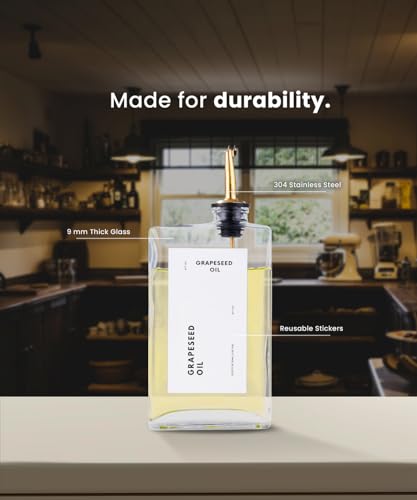 Olive Oil Dispenser for Kitchen (Gold / Set of 2)