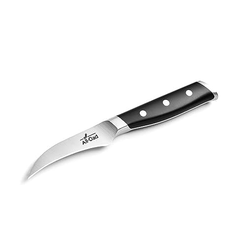 Forged German Stainless Steel Curved Paring Knife (Silver/Black / 3-Inch Curved Pairing Knife)