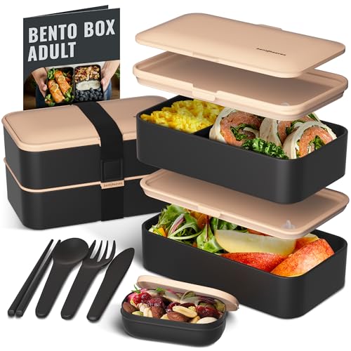 Premium Bento Box Adult Lunch Box with Compartments for Women & Men