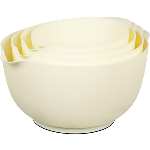Nesting Plastic Mixing Bowl 4 Set Plastic Mixing Bowls Microwave Safe Mixing Bowls