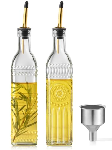 2 Pcs Olive Oil Dispenser Bottle for Kitchen (Two squares)