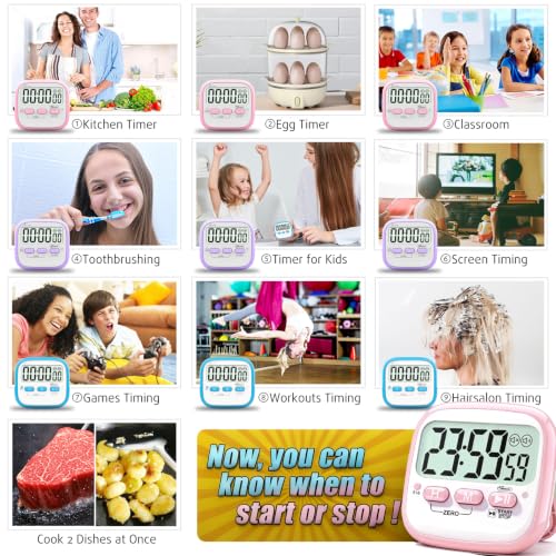 2 Pack Classroom Timers for Kids Teachers (2* Pink & Purple ( Girls Favorite ))