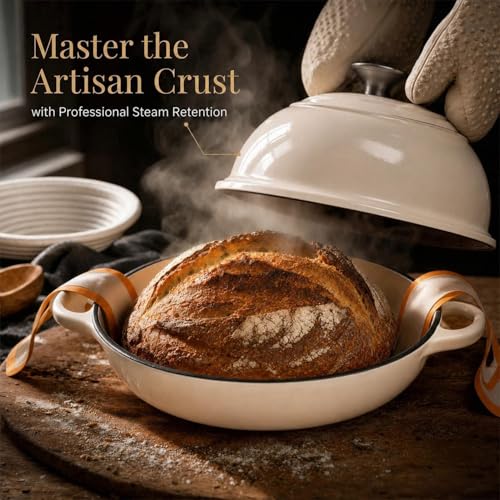6QT Dutch Oven For Bread Baking (Ivory white)