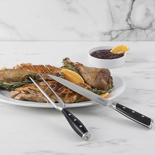 Forged Knives Carving Set (Silver/Black / 2-Piece Knife Set)