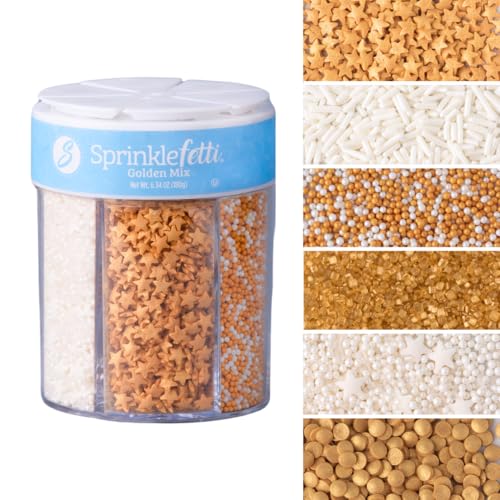 Sprinkles 6 Cell Edible Sprinkle Mix Jimmies Perfect for Cake Decorations Baking Ice Cream Cookies Cupcake Topper
