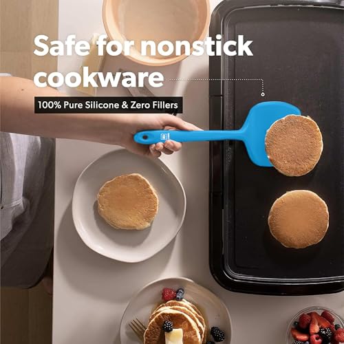 DI ORO Silicone Turner Spatula Set (Blue)